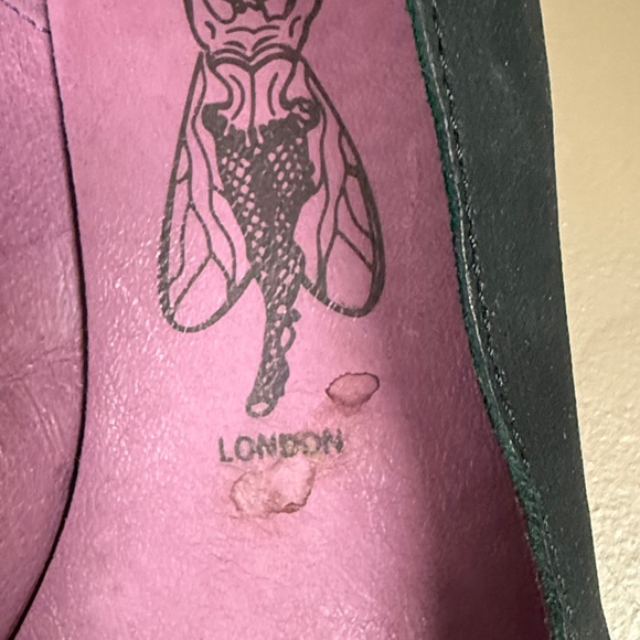 Fly London Suede Black Ballet Flats Edgy Buckle Detail, Pointed Toe EUC sassy - Picture 4 of 10